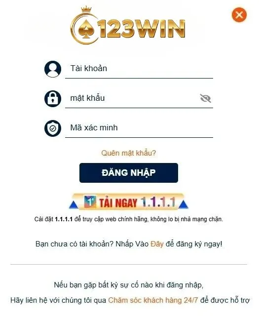 Hướng dẫn đăng nhập qua đường link chính thức của 123Win